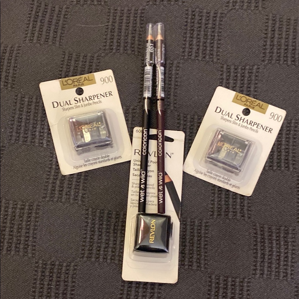 L'Oreal Dual Sharpener, Revlon Sharpener, And Eyeliner Set